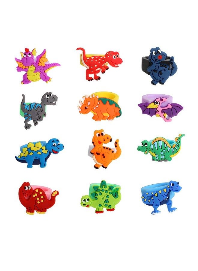 Finduat - 24 Pcs Dinosaur Rubber Rings For Party Favors Dinosaur Rings Cupcake Topper For Dinosaur Party Supplies - Image 1