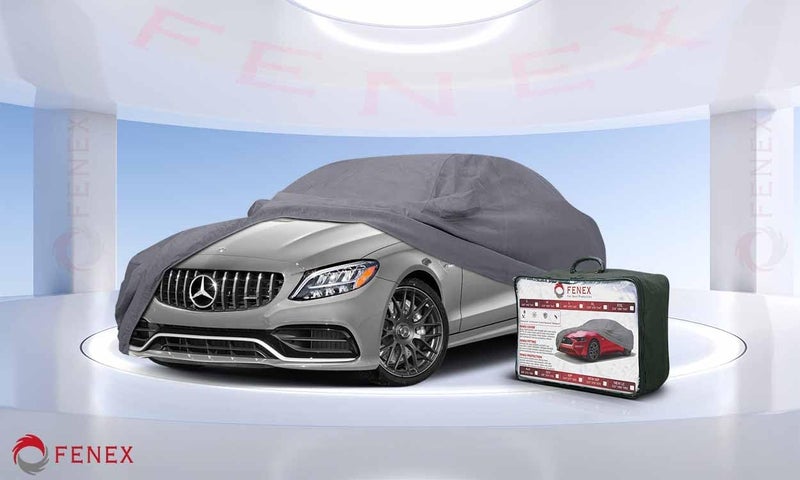 fenex Car Cover [Large] – All-Weather Protection | Waterproof, UV-Resistant, Dustproof, Breathable | Indoor/Outdoor Use | Door Zipper & Mirror Pockets | Fits Sedan cars (482 × 177 × 119 cm) - Image 5