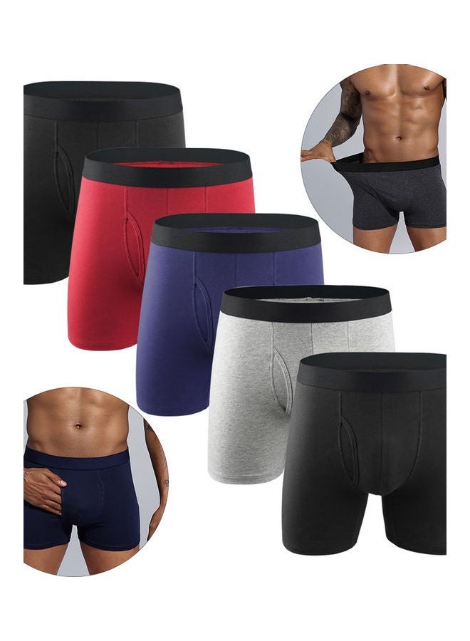 4pcs/set Cotton Men Shorts Elastic Solid Colour Multicolour，Men's Underwear Briefs Boxer Shorts for Men Pack of , Cotton Premium Quality Shorts Multiple Colors  - Image 2