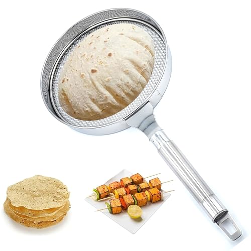 EVK® steel roaster pulka grill for gas stove, jali for kitchen cooking, roti grill, brinjal roaster, papad roaster,roti jali steel mesh griller SS papad jali - Image 1