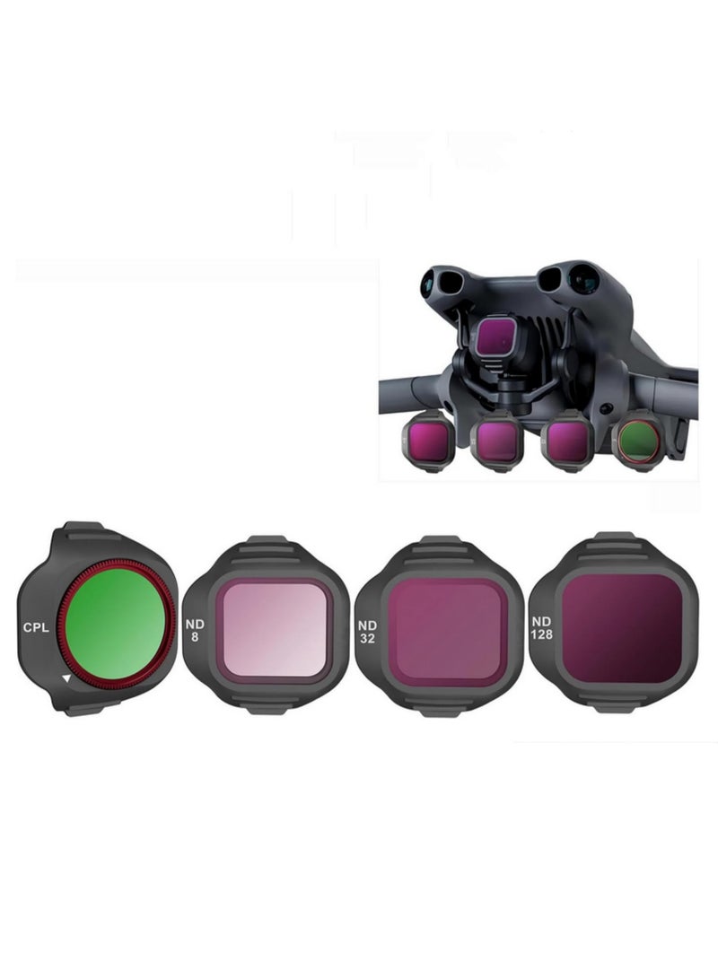 4Pack ND8 ND32 ND128 CPL Polarizer Neutral Density Filters Drone Accessories ND C PL Lens Filter Set Compatible with DJI Mini 5 Pro Multi-Layer Coating HD Optical Glass - Image 1