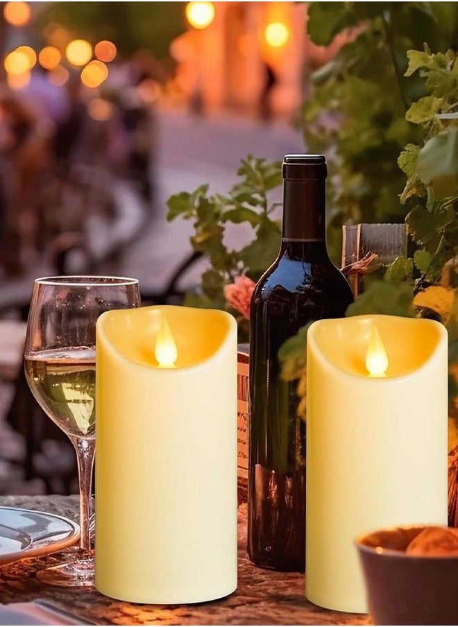 MLADEN - 3-Piece LED Flameless Candles with Remote Control Outdoor Waterproof LED Flameless Candles Applicable to Wedding,Festivals, Parties, Home Decoration(White) - Image 1