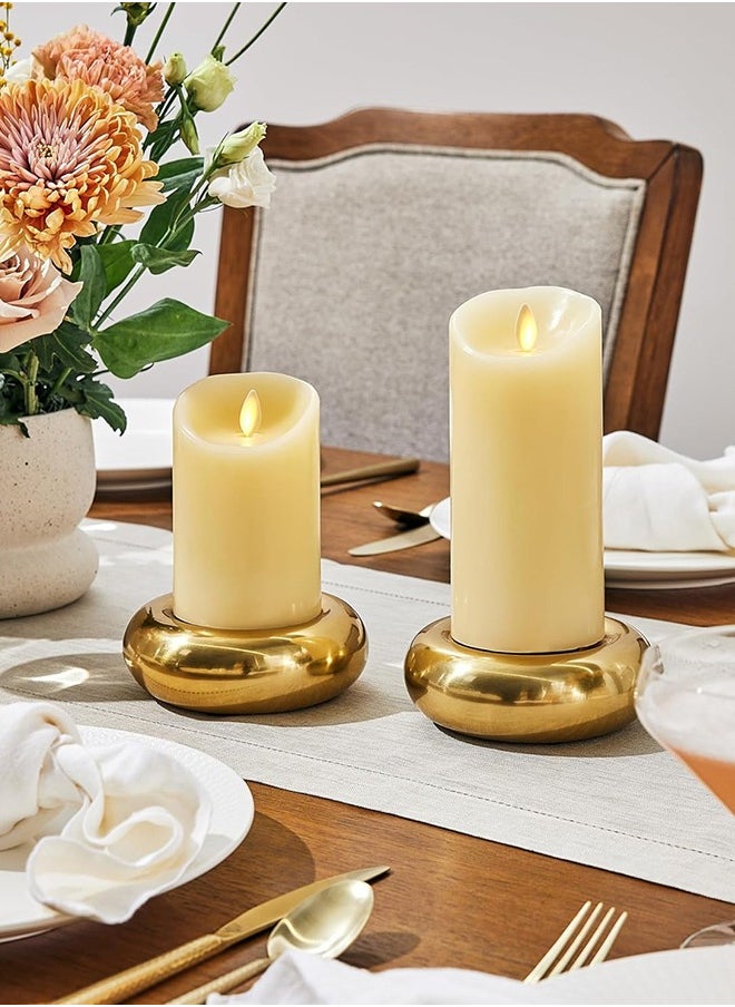 MLADEN - 3-Piece LED Flameless Candles with Remote Control Outdoor Waterproof LED Flameless Candles Applicable to Wedding,Festivals, Parties, Home Decoration(White) - Image 1