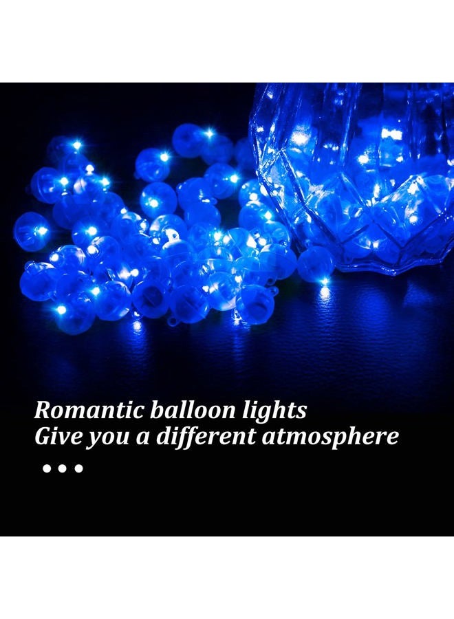 Aogist 50pcs Blue LED Balloon Light, Round LED Ball Lamp Tiny Led Lighting Decoration for Indoor Outdoor Party Event Fun Wedding Festival Birthday Halloween Christmas Party Supplies - Image 3