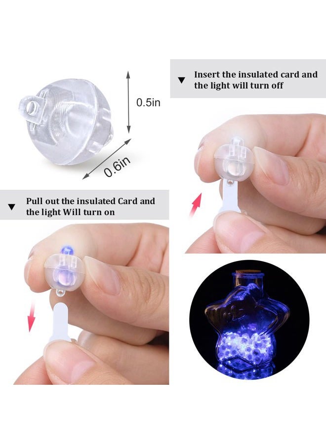 Aogist 50pcs Blue LED Balloon Light, Round LED Ball Lamp Tiny Led Lighting Decoration for Indoor Outdoor Party Event Fun Wedding Festival Birthday Halloween Christmas Party Supplies - Image 2