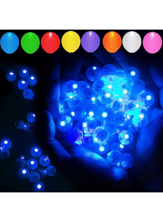 Aogist 50pcs Blue LED Balloon Light, Round LED Ball Lamp Tiny Led Lighting Decoration for Indoor Outdoor Party Event Fun Wedding Festival Birthday Halloween Christmas Party Supplies - Image 1