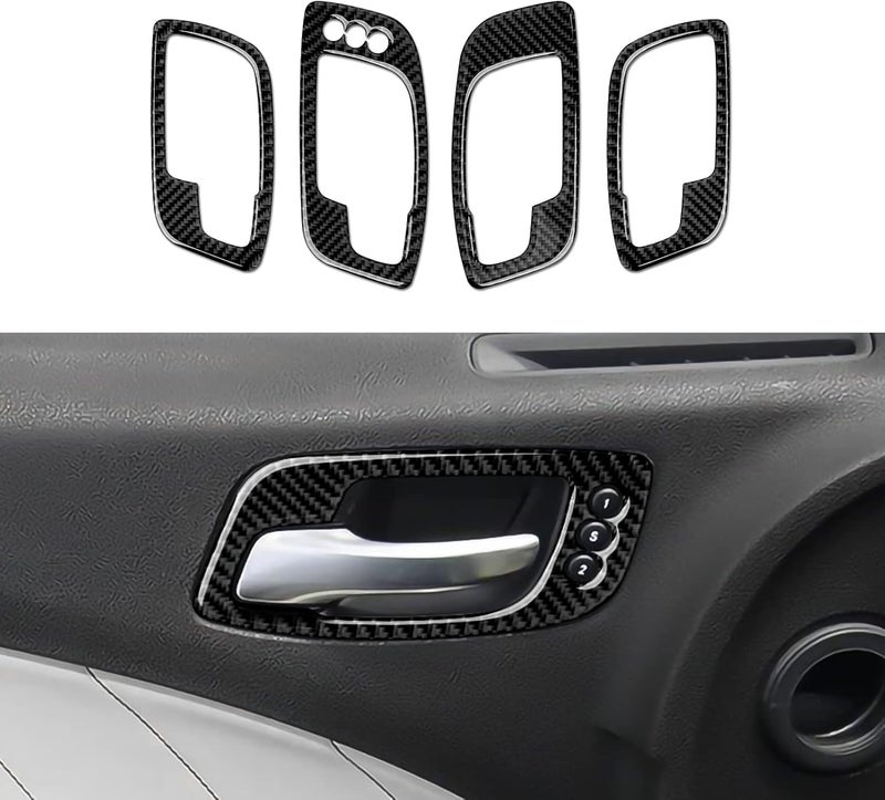 BRMYL Carbon Fiber Door Handle Bowl Decals for Dodge Charger/Chrysler 300 - Image 1
