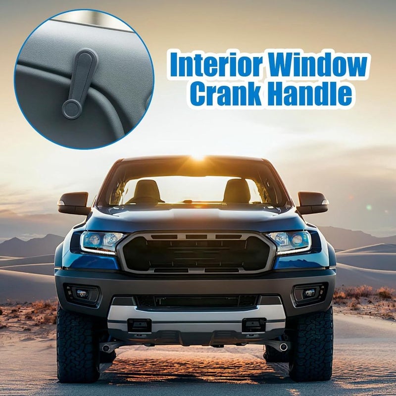 Black 4pcs Car Window Regulator Crank Handle Universal Manual Window Crank Lever with Bushing and Spring for Automotive Interior Replacement - Image 3