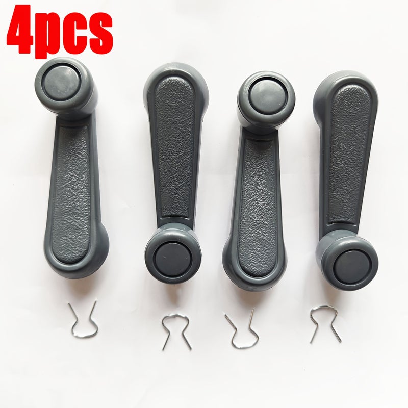 Black 4pcs Car Window Regulator Crank Handle Universal Manual Window Crank Lever with Bushing and Spring for Automotive Interior Replacement - Image 2