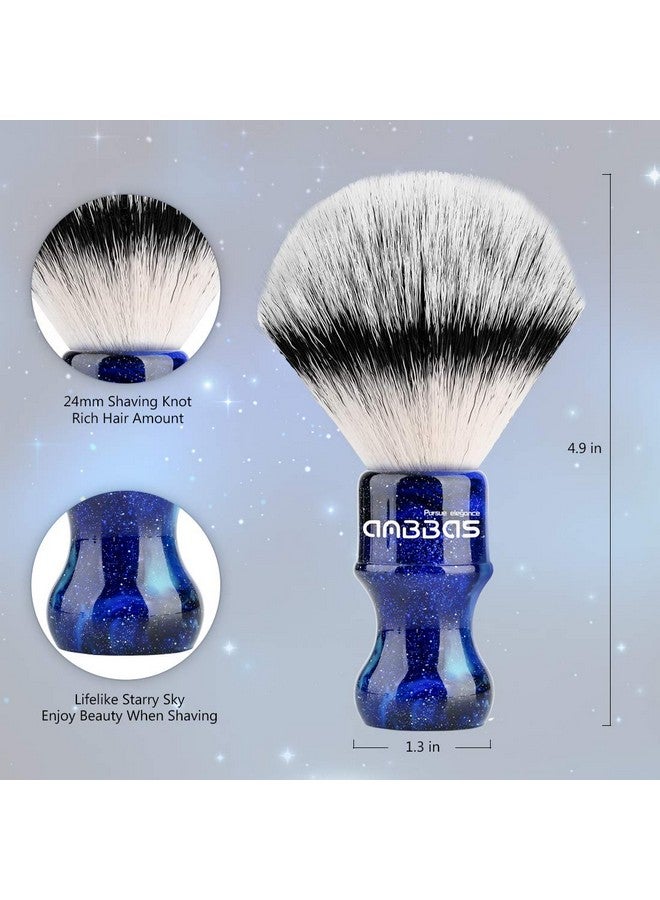 Anbbas Synthetic Badger Shaving Brush with Resin Handle Nylon Bristles Hair Anbbas Lathering Foam Brush for Men Travel Professional Wet Shaving(Blue,Knot: 24 mm) - Image 3