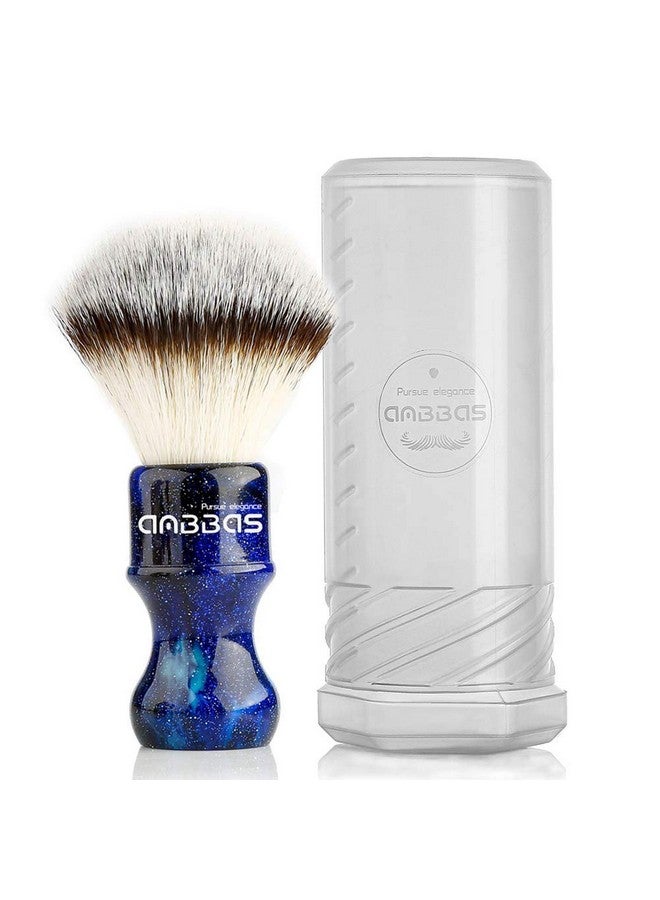 Anbbas Synthetic Badger Shaving Brush with Resin Handle Nylon Bristles Hair Anbbas Lathering Foam Brush for Men Travel Professional Wet Shaving(Blue,Knot: 24 mm) - Image 1