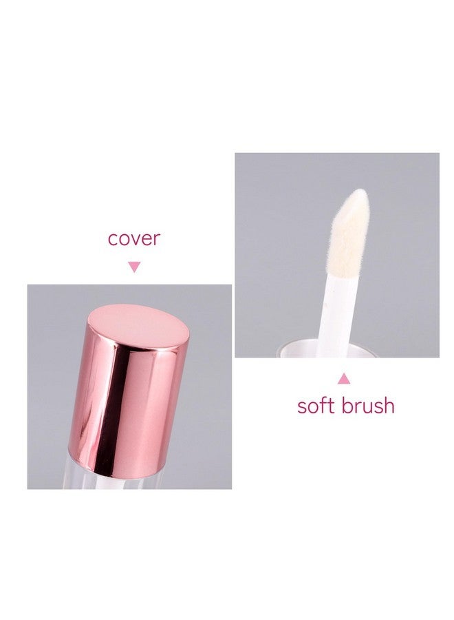 Snowso 5Pack Lip Gloss tubes with Big Doe Foot Wand, Empty 6ml Clear Lip Gloss Containers with Rubber Insert for DIY Lipgloss Makeup (Rosegold) - Image 4