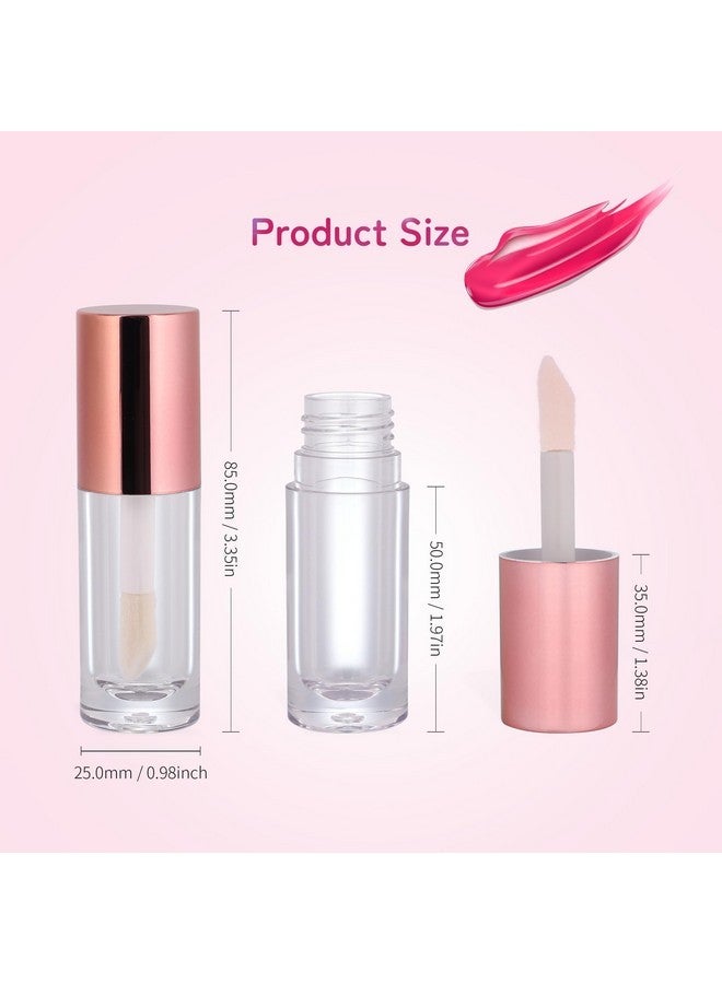 Snowso 5Pack Lip Gloss tubes with Big Doe Foot Wand, Empty 6ml Clear Lip Gloss Containers with Rubber Insert for DIY Lipgloss Makeup (Rosegold) - Image 2