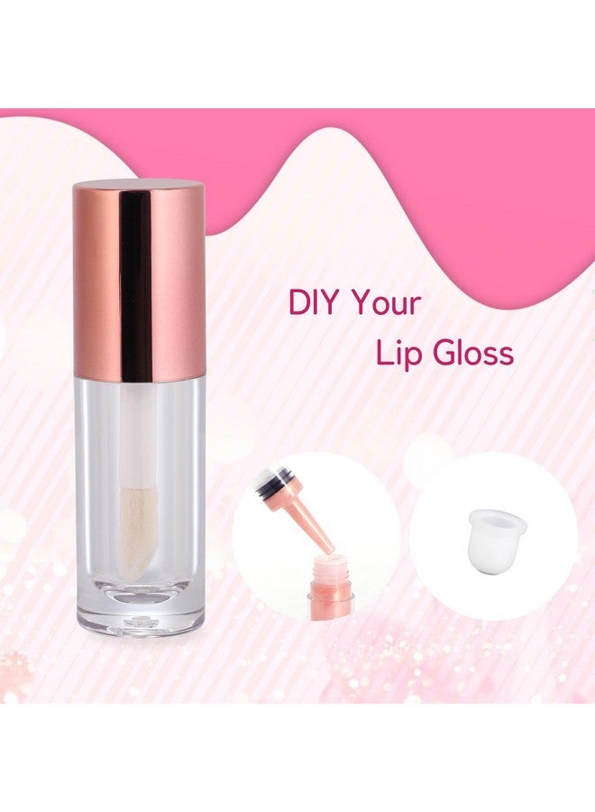 Snowso 5Pack Lip Gloss tubes with Big Doe Foot Wand, Empty 6ml Clear Lip Gloss Containers with Rubber Insert for DIY Lipgloss Makeup (Rosegold) - Image 3