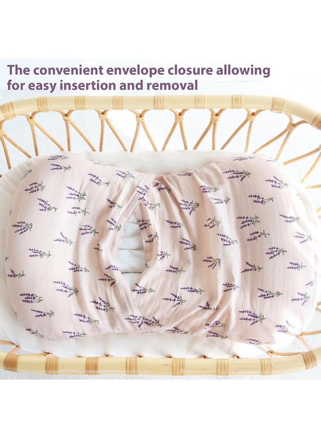 LifeTree Muslin Baby Lounger Cover Neutral, Newborn Slipcover Lounger Cover for Boys Girls Infant, Soft Organic Cotton, Cover Only, Lavender and Mauve Pattern, 30.7in x 20in - Image 3