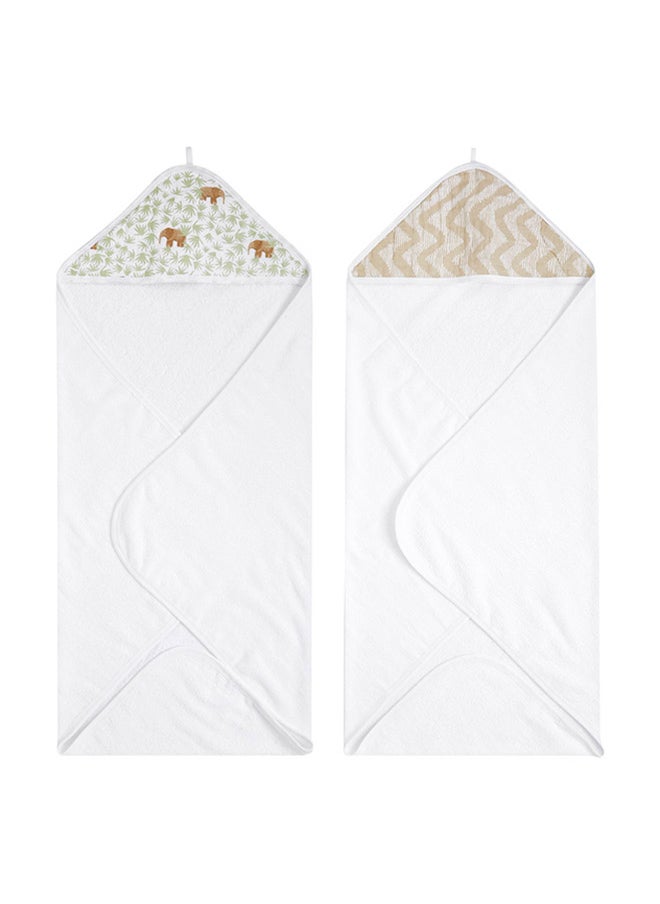 aden + anais Pack Of 2 Essentials Hooded Towel - Tanzania  - Image 1