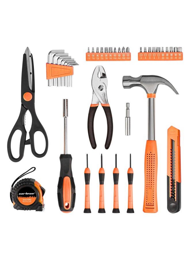 CARTMAN Orange 39-Piece Tool Set - General Household Hand Tool Kit with Plastic Toolbox Storage Case - Image 2