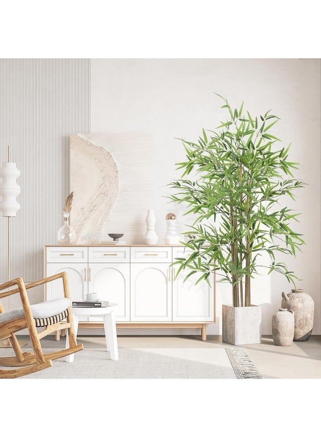 Tiokkss Artificial Bamboo Tree 6FT Tall Faux Silk Plant for Home Office Indoor Outdoor Decor Fake Bamboo Tree with Lifelike Leaves - Image 4