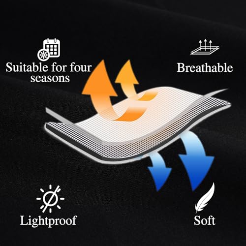 Hvqic ستائر سرير مظلة سوداء Hvqic - ستائر سرير توأم معتمة للزينة في غرف نوم البالغين والفتيات - Image 3