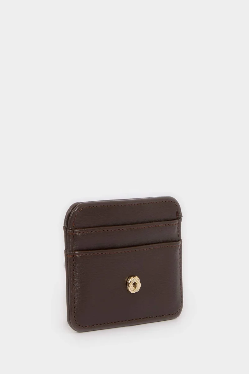ديفاكتو Woman Faux Leather Business Card Wallet
