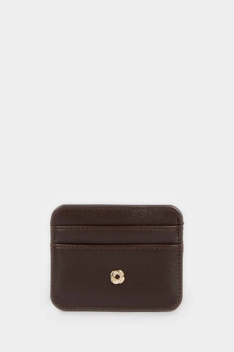 ديفاكتو Woman Faux Leather Business Card Wallet