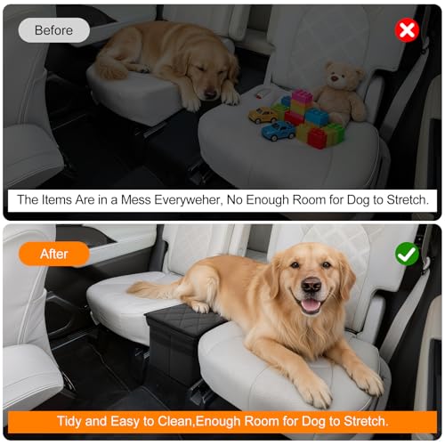 BORDAN Car Seat Organizer for Kia Telluride 2020-2026 w/Built-In Cooler Bag, Telluride Second Car Console Organizer w/Non-Slip Strips, Foldable Backseat Organize for Dog Toys Kids Snacks Travel Storage Box - Image 4