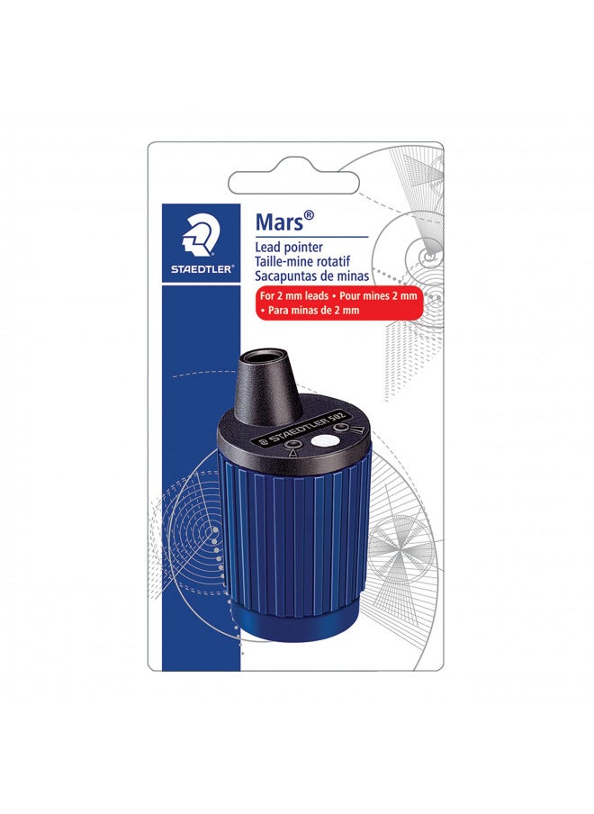 STAEDTLER - Staedtler 502 BK A6 Mars Rotary Action Lead Pointer and Tub for 2mm Leads, 502BKA6,Blue - Image 1