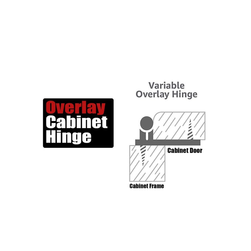 Zikra 1/2 Inch Overlay Cabinet Door Hinges Flush Cabinet Hinges 2 Pack Matte - Image 3