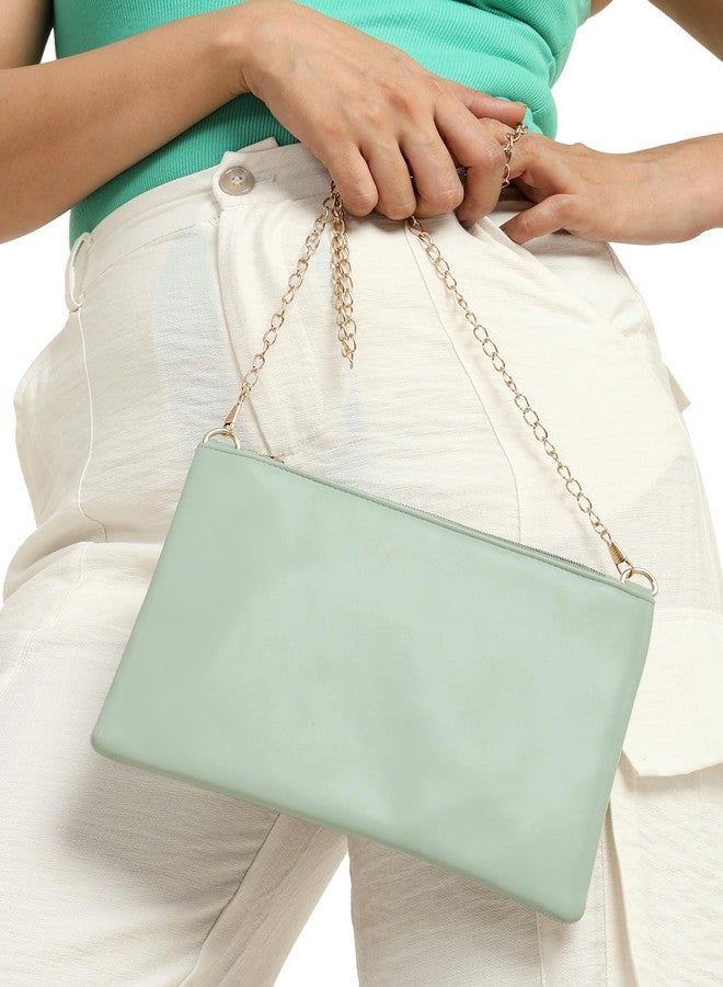MARKQUES Gemini Cross Body Sling Bag For Women And Girls | Stylish Vegan Leather with Zip closure | Ladies Shoulder Purse For Daily Use - Pastel Green - Image 5