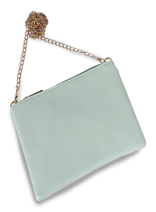 MARKQUES Gemini Cross Body Sling Bag For Women And Girls | Stylish Vegan Leather with Zip closure | Ladies Shoulder Purse For Daily Use - Pastel Green - Image 1