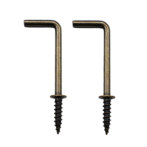IDEALSV 2 Inch 1 Shape Screw Hooks Bronze L Shape Hooks 7 Shape Screw in Hooks 20 Pack - Image 5