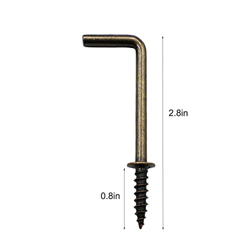 IDEALSV 2 Inch 1 Shape Screw Hooks Bronze L Shape Hooks 7 Shape Screw in Hooks 20 Pack - Image 2