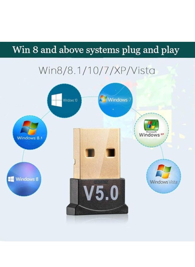 ماركة غير محددة - محول دونجل USB بلوتوث 5.0، محول USB صغير بلوتوث V5.0 يدعم ويندوز 7/8.1/10/XP، للكمبيوتر المكتبي والكمبيوتر المحمول والماوس والكيبورد والطابعات وسماعات الراس ومكبرات الصوت - Image 1