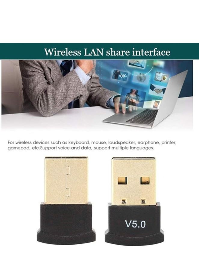 ماركة غير محددة - محول دونجل USB بلوتوث 5.0، محول USB صغير بلوتوث V5.0 يدعم ويندوز 7/8.1/10/XP، للكمبيوتر المكتبي والكمبيوتر المحمول والماوس والكيبورد والطابعات وسماعات الراس ومكبرات الصوت - Image 1