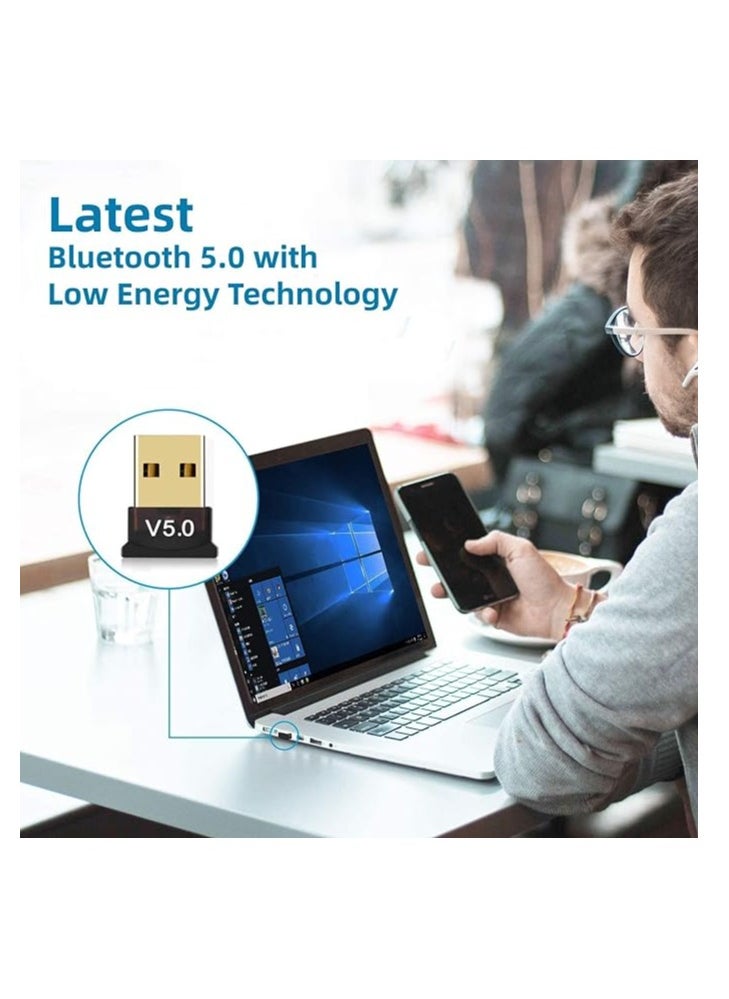ماركة غير محددة - محول دونجل USB بلوتوث 5.0، محول USB صغير بلوتوث V5.0 يدعم ويندوز 7/8.1/10/XP، للكمبيوتر المكتبي والكمبيوتر المحمول والماوس والكيبورد والطابعات وسماعات الراس ومكبرات الصوت - Image 1