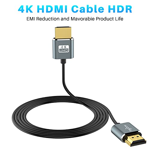 Twozoh Ultra-Thin HDMI to HDMI Cable 1.6FT, Hyper Slim HDMI 2.0 Cable, Extreme Flexible HDMI Cord Support 3D/4K@60Hz, 2160P, 1080P - Image 2