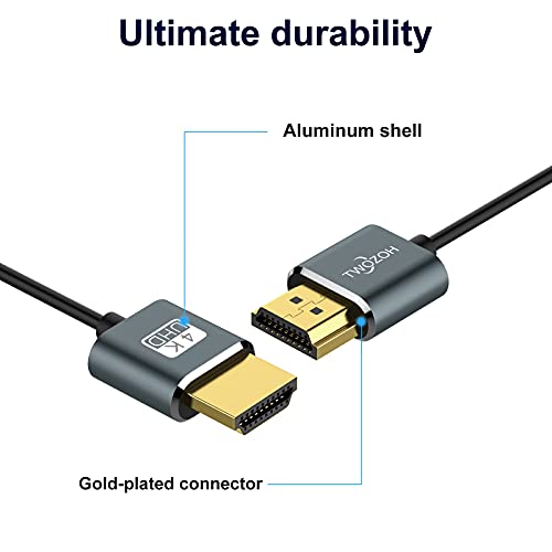 Twozoh Ultra-Thin HDMI to HDMI Cable 1.6FT, Hyper Slim HDMI 2.0 Cable, Extreme Flexible HDMI Cord Support 3D/4K@60Hz, 2160P, 1080P - Image 5