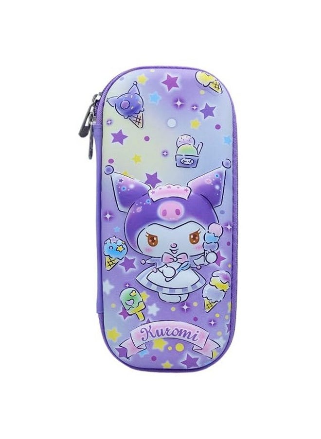 DD RETAILS - DD RETAILS 3D Cover EVA Pencil Case || Large Capacity Pencil Pouch for Boys & Girls || Cartoon Design Pencil Box/Case/Pouch for School (Print May Very) (Pack of 1) (Kuromi) - Image 1