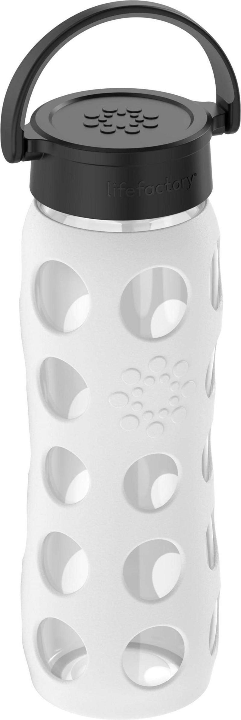 Lifefactory 22-Ounce BPA-Free Glass Water Bottle with Classic Cap and Protective Silicone Sleeve  White - Image 2