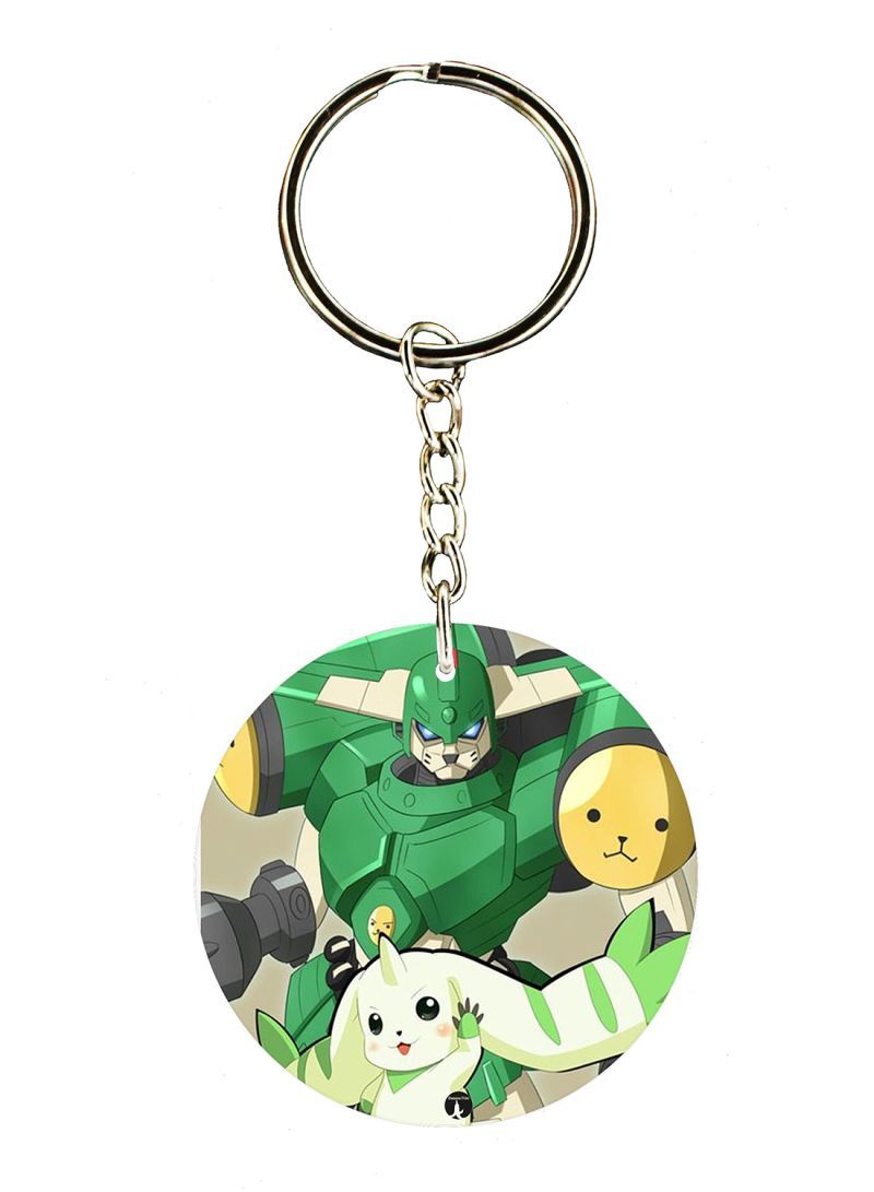 Anime Digimon Double Side Printed Keychain