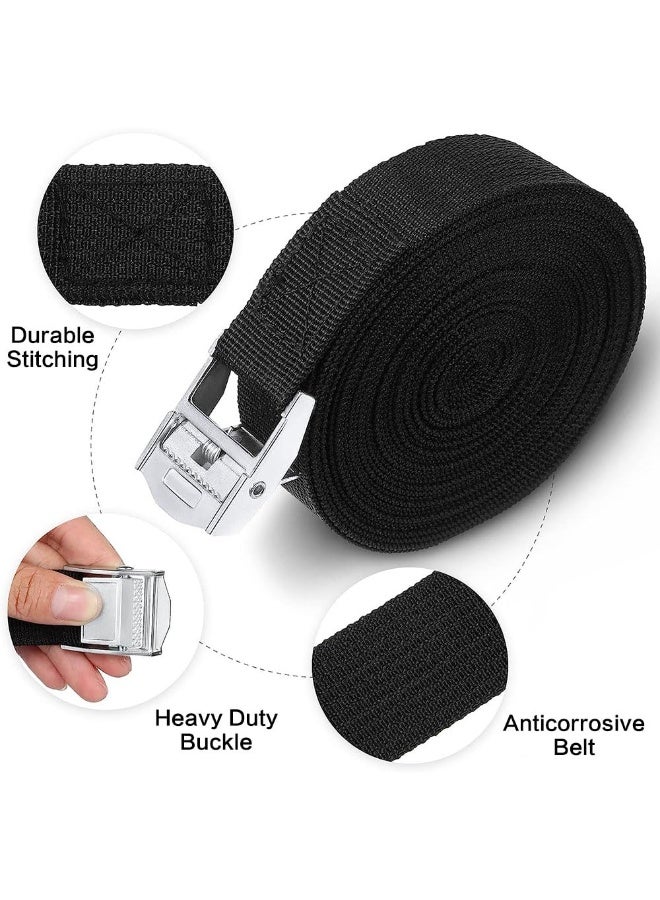 جيه زد اس JZS 2 قطعة أشرطة ربط مع مشابك قابلة للتعديل، أشرطة ربط للدراجات النارية والبضائع والشاحنات والمقطورات والأمتعة (2.5 سم × 3 م) - Image 3