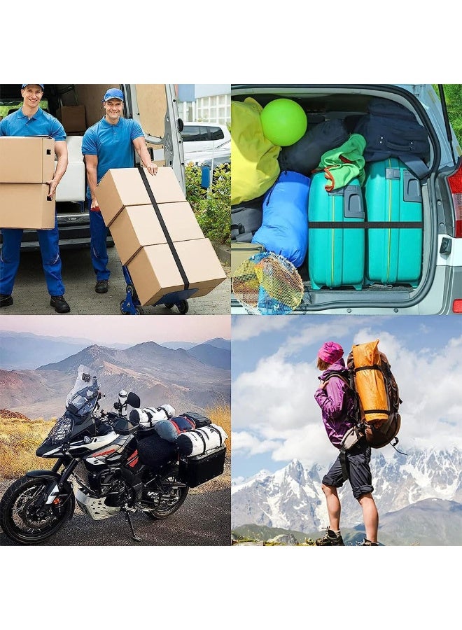 جيه زد اس JZS 2 قطعة أشرطة ربط مع مشابك قابلة للتعديل، أشرطة ربط للدراجات النارية والبضائع والشاحنات والمقطورات والأمتعة (2.5 سم × 3 م) - Image 5