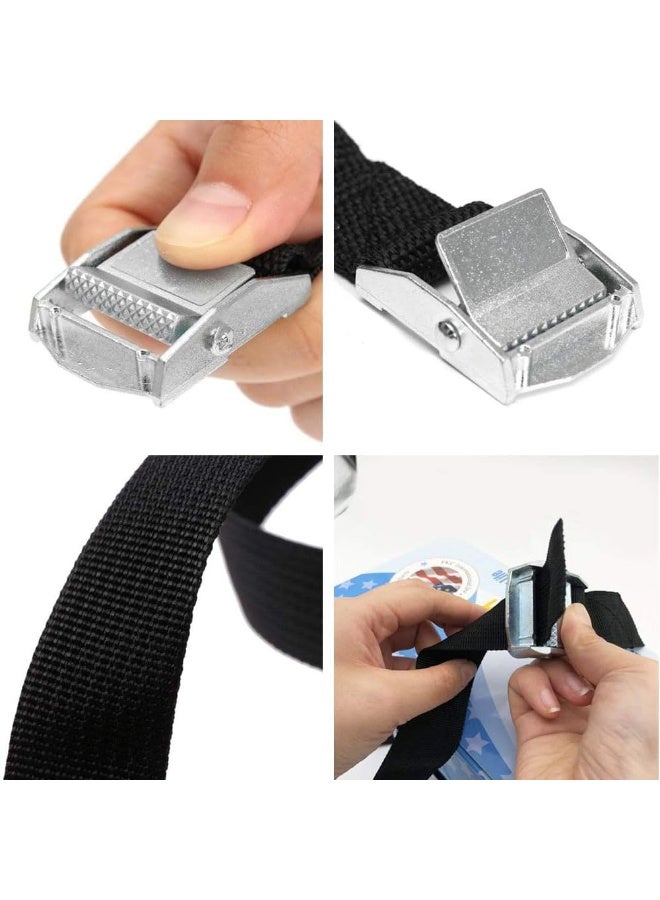 جيه زد اس JZS 2 قطعة أشرطة ربط مع مشابك قابلة للتعديل، أشرطة ربط للدراجات النارية والبضائع والشاحنات والمقطورات والأمتعة (2.5 سم × 3 م) - Image 4