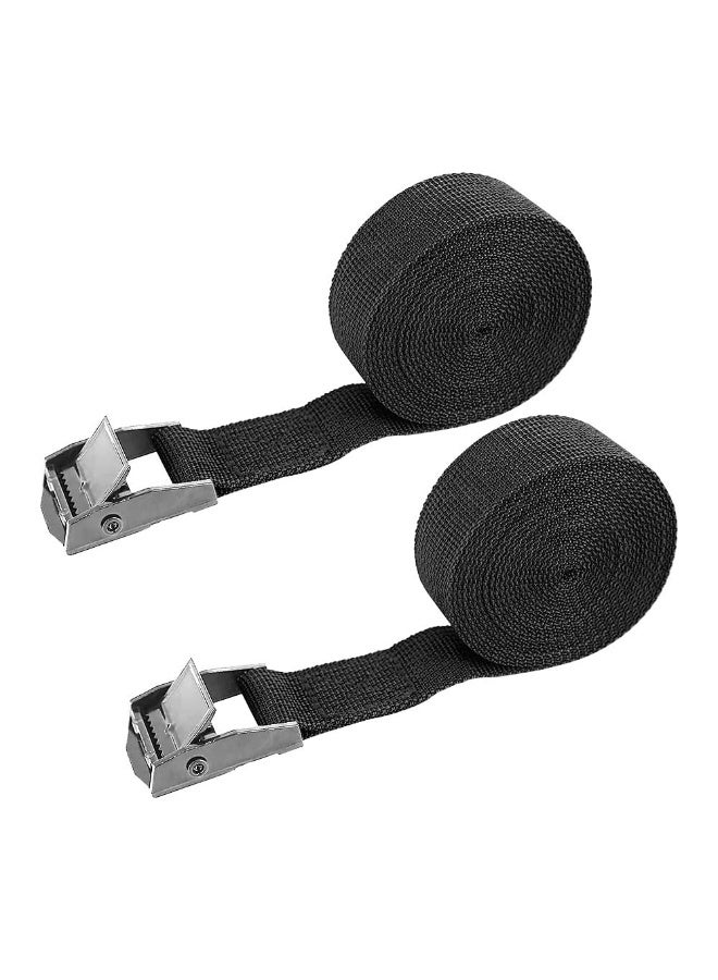 جيه زد اس JZS 2 قطعة أشرطة ربط مع مشابك قابلة للتعديل، أشرطة ربط للدراجات النارية والبضائع والشاحنات والمقطورات والأمتعة (2.5 سم × 3 م) - Image 1