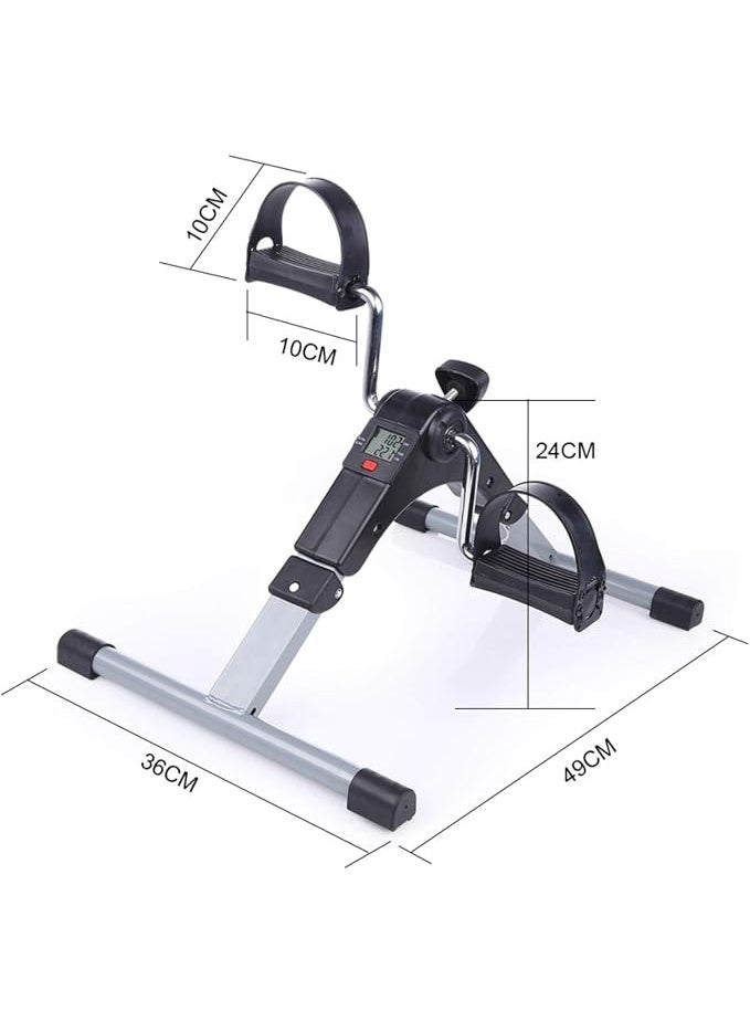 Digital Foldable Mini Pedal Exerciser with Variable Resistance for Arm and Leg Fitness - Image 1