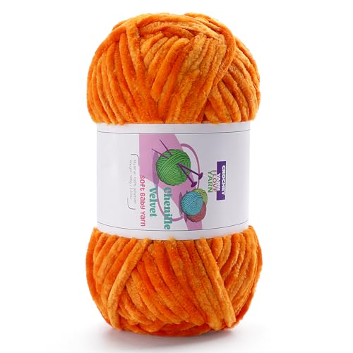 DAERBOF Plush Chenille Chunky Yarn Velvet Fluffy Yarn for Hand Knitting Baby Yarns for Crocheting Soft Making Blankets Scarves Dolls 35oz 875yds Each - Image 1