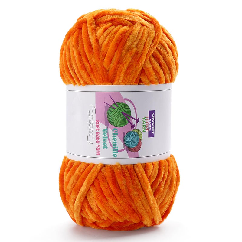 DAERBOF Plush Chenille Chunky Yarn Velvet Fluffy Yarn for Hand Knitting Baby Yarns for Crocheting Soft Making Blankets Scarves Dolls 35oz 875yds Each - Image 3