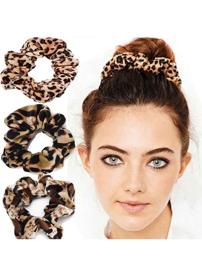TUICARE 6 PCS scrunchies for hair cheetah print hair ties scrunchie animal print velvet leopard bow women lepord large clips for thick hair 3 styles LARGE - Image 3