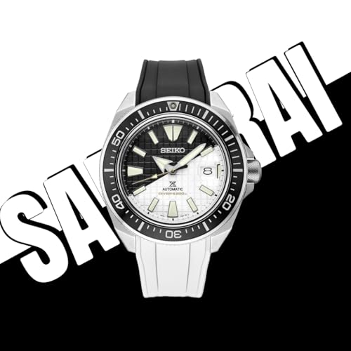 INO Design StrapXPro(SRX1A) 22mm Watch Bands Curved-End Rubber Watch Strap Replacement for Seiko Prospex Samurai Series & King Samurai Series Automatic Dive Watch SRPB09, SRPB51, SRPB53, SRPE35, SBDY065, SRPF79, etc. (Black with Black Clasp) - Image 3