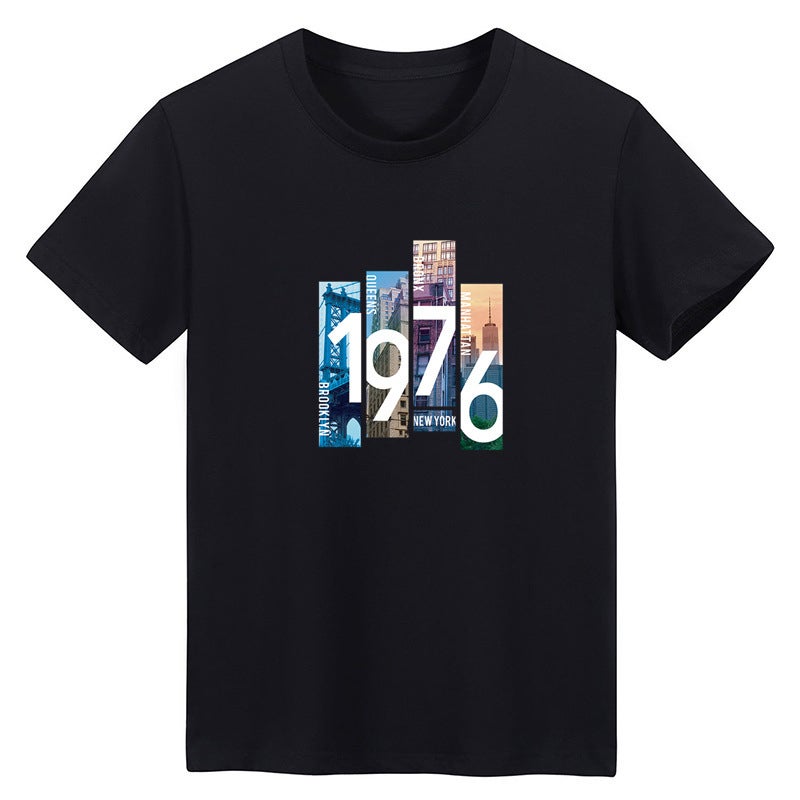 2023 new men's short sleeve factory supply summer men's short T-shirt stall supply a variety of printed foreign trade half sleeve - Image 3